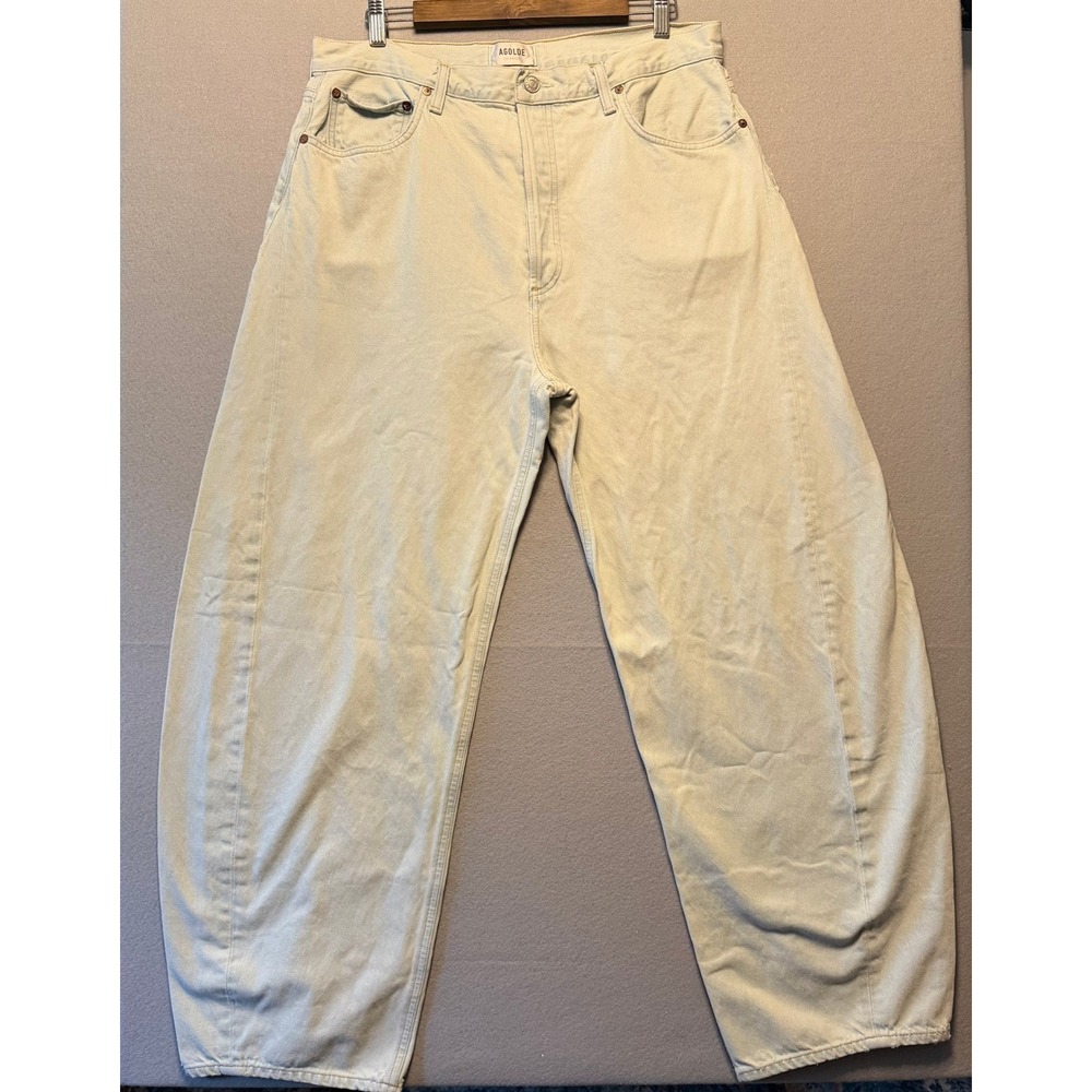 AGOLDE High Rise Luna Jean Barrel Leg Light Wash Denim Women Size 32